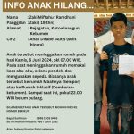 INFO ANAK HILANG: MOHON BANTUANNYA