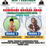 MIN 1 Kebumen Borong Juara Olimpiade Bahasa Arab 2026, Raih Juara 1 dan Juara 3 Tingkat Kabupaten