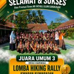 Regu Harimau MI Fathul 'Ulum Gandusari Raih Juara 3 Hiking Rally Kwarran Kuwarasan